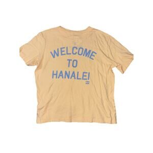 Billabong Hanalei Hawaii Tee Youth XS Yellow Palm Graphic Kids NWOT